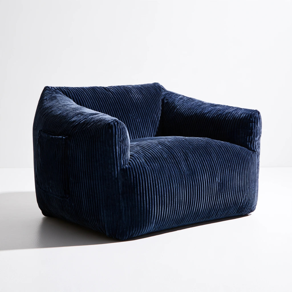 Gestoffeerde poef, kleur marineblauw