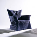 Gestoffeerde poef, kleur marineblauw