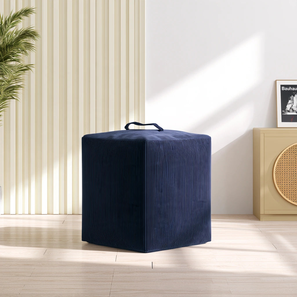Gestoffeerde poef, kleur marineblauw