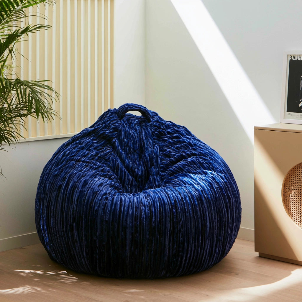 Gestoffeerde poef, kleur marineblauw