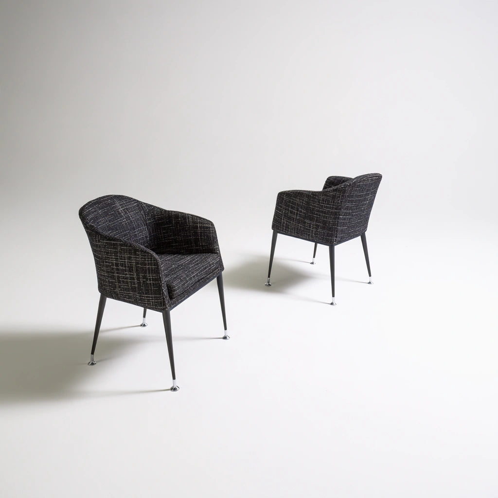 Accentfauteuil met stoffen bekleding, kleur donkergrijs en wit