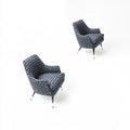 Accentfauteuil met stoffen bekleding, kleur donkergrijs en wit
