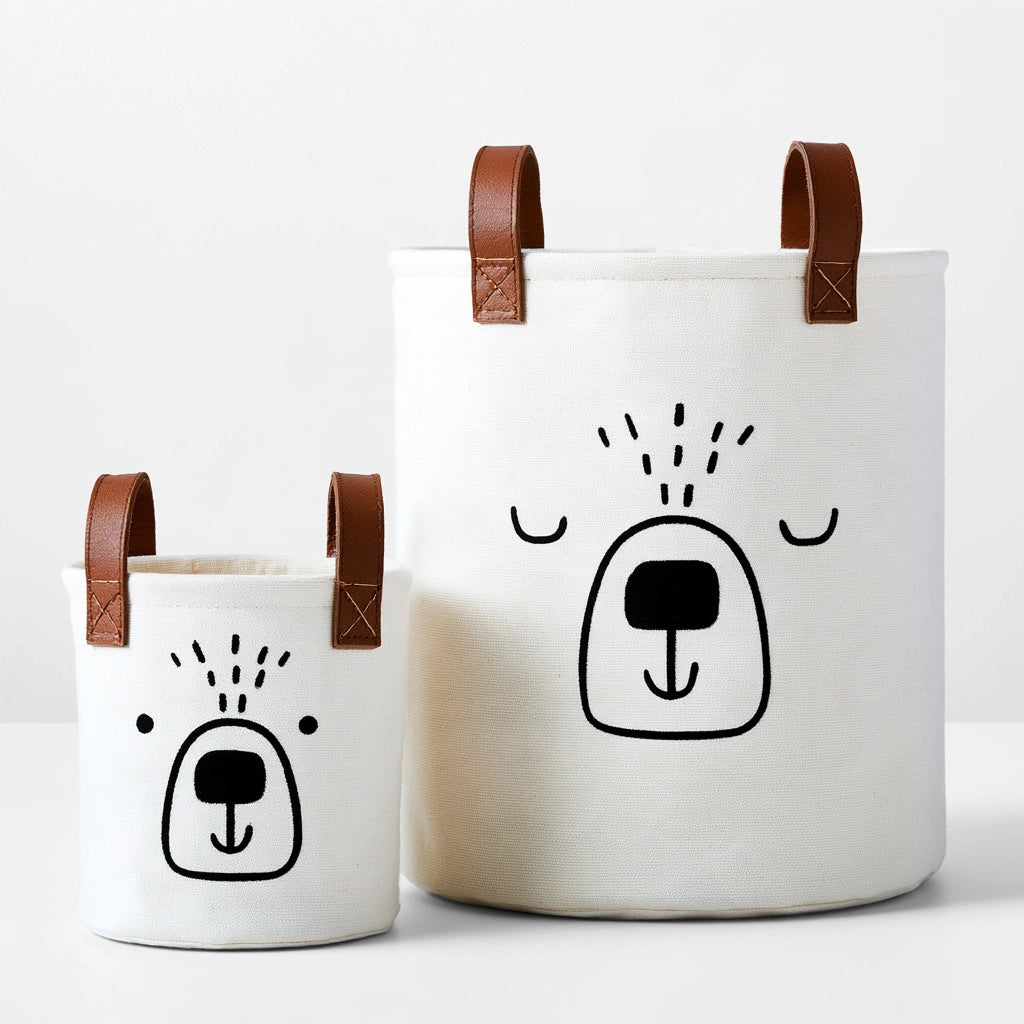 Opbergbox, kleur bruin en gebroken wit